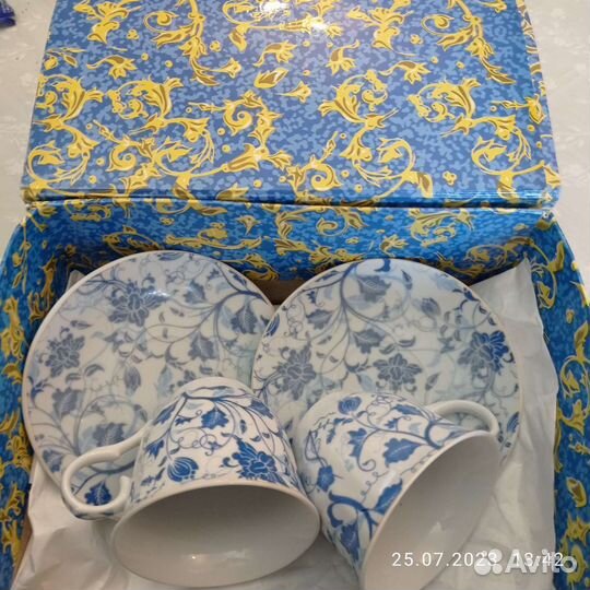 Чайная пара костяной фарфор/чашка с блюдцем