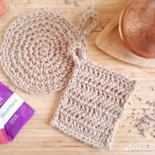 Губка для посуды вязаная