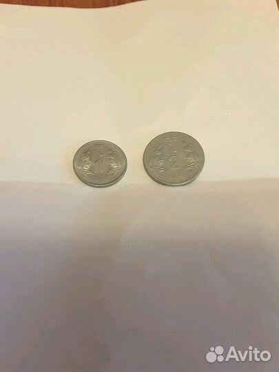 1 и 2 индийских рупии