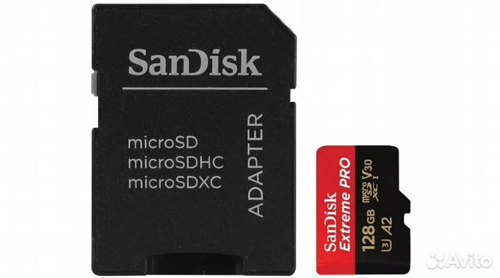 Карта памяти MicroSD SanDisk 128 GB + SD адаптер