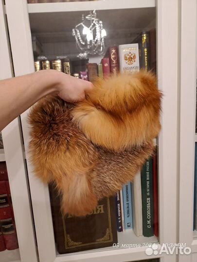 Воротник лисий, на кнопке, б/у