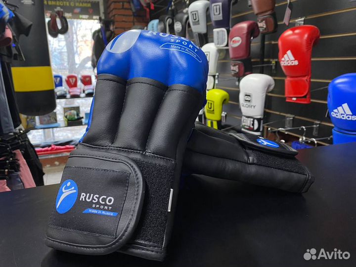 Перчатки rusco sport для рукопашного боя PRO Blue