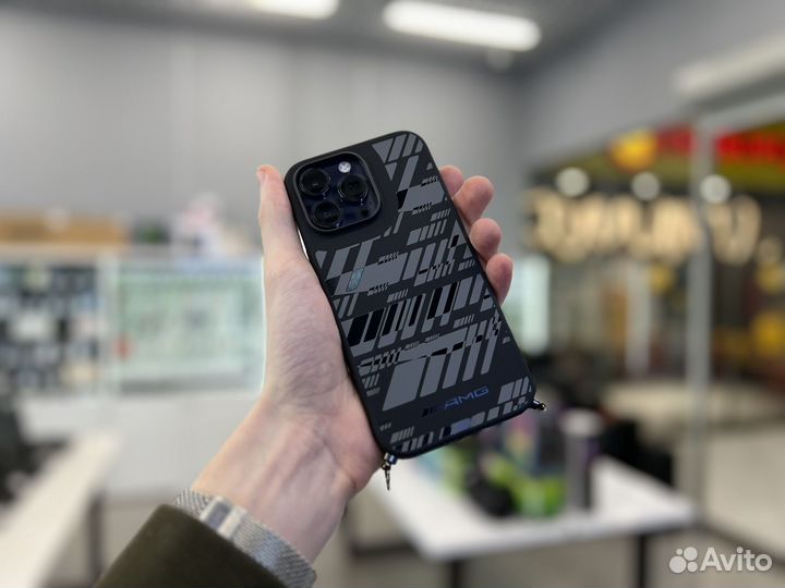 Оригинальный силиконовый чехол AMG iPhone14PM