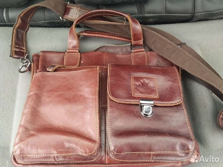 Сумка мужская натуральная кожа бу