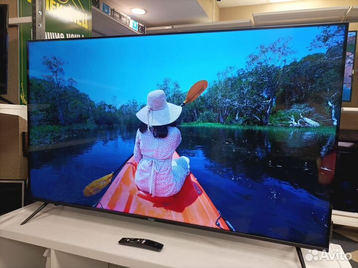 Огромный яркий SMART 4K TV Haier, 150 cm, Wi-Fi