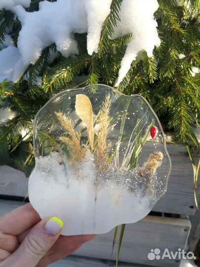 Подставка Льдинка под бокал/свечу. Панно. Картина