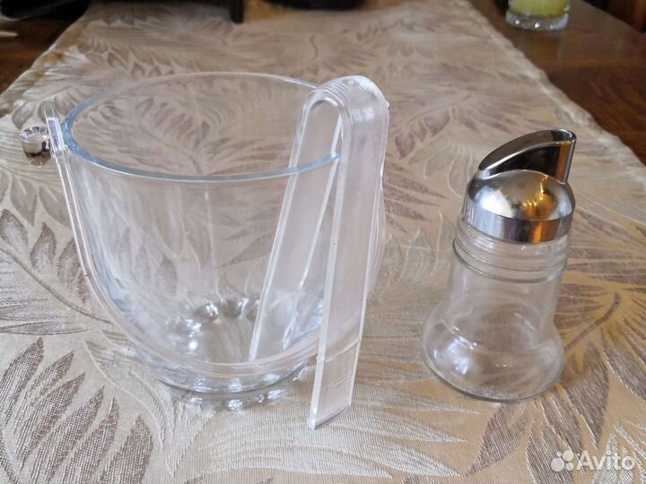 Ведёрко/льда, сахарница/дозатор, рюмки,кокотница