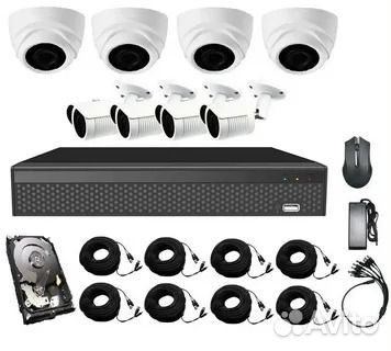 Комплект видеонаблюдения 4 и 4 AHD-камер