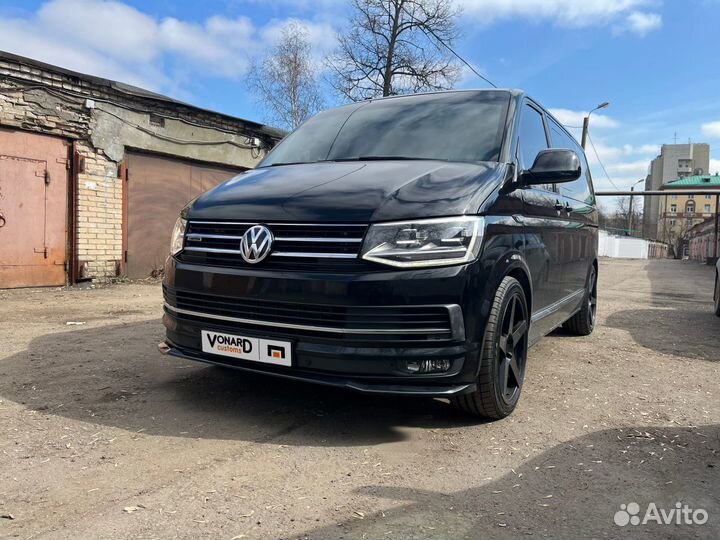 Сплиттер под передний бампер VW T6 прилегающий под