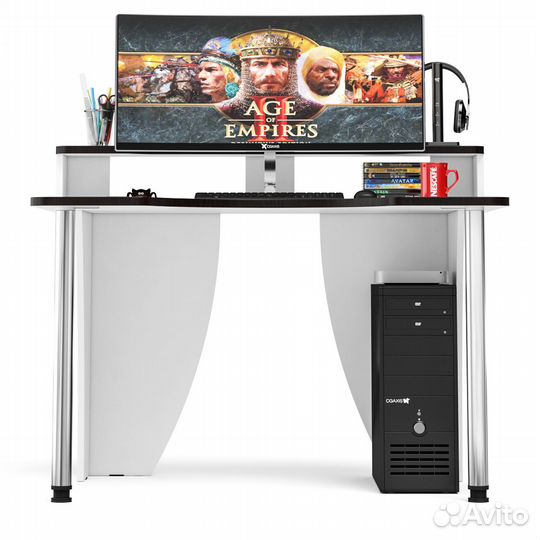 Игровой компьютерный стол с надстройкой С-мд-ск2Н