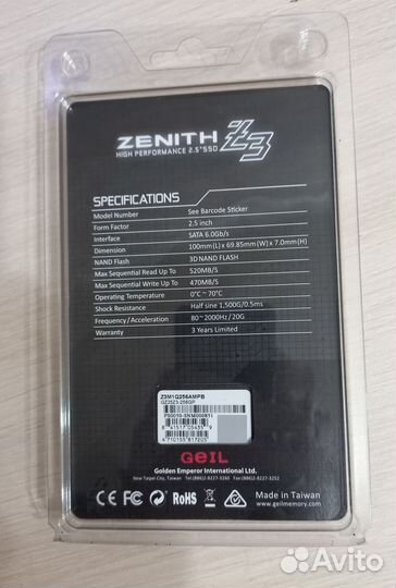Внутренний SSD диск GeIL 256 гб и 512Gb
