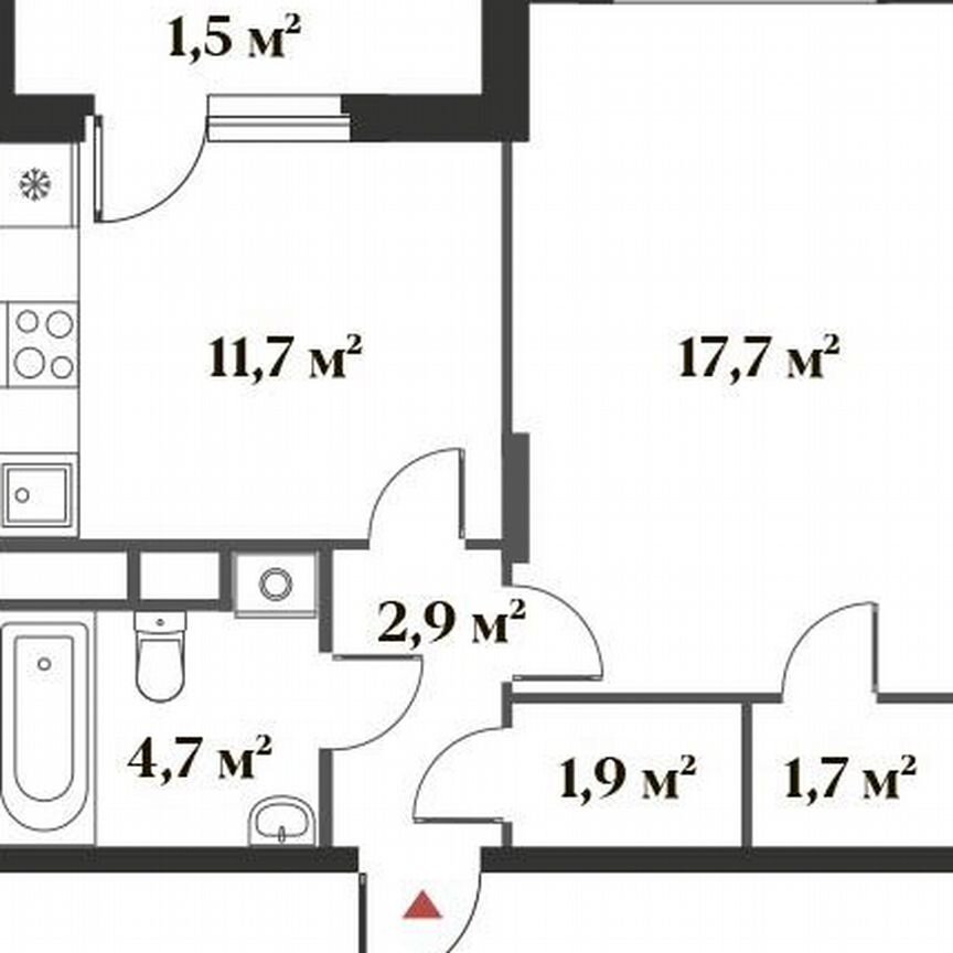 1-к. квартира, 40,6 м², 2/6 эт.