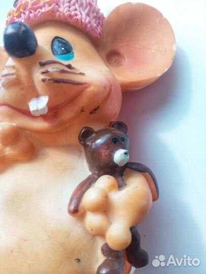 Фигурка мышь копилка мышонок потрепан