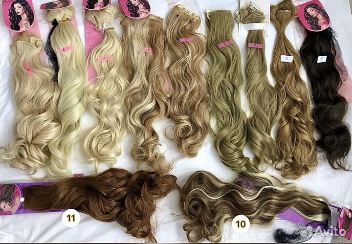 Волосы на заколках. Цвета в ассортименте