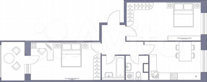 2-к. квартира, 65,4 м², 13/13 эт.
