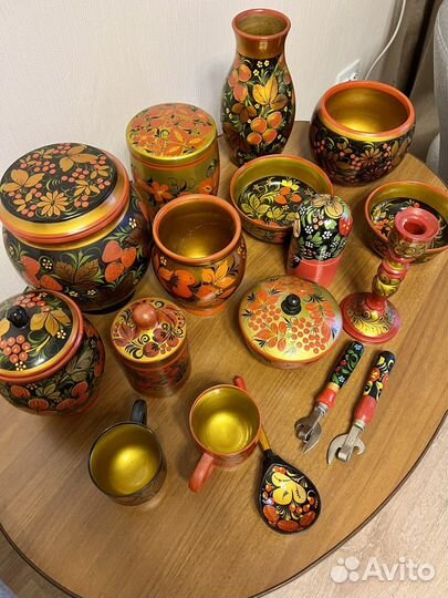 Набор столовой посуды хохлома