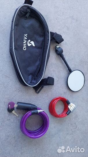 Сумка для велосипеда, замки и зеркало