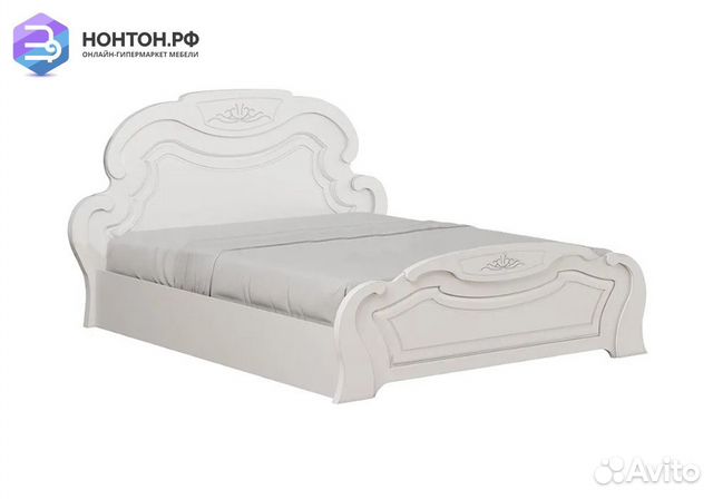 Кровать Александрина белый глянец