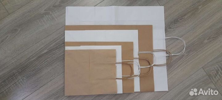 Крафт пакеты с крученными ручками