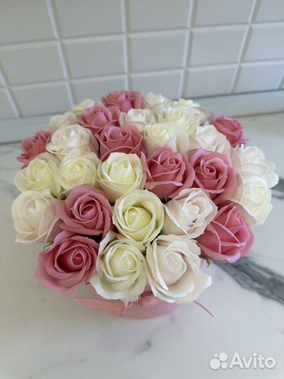 Букет роз из мыла