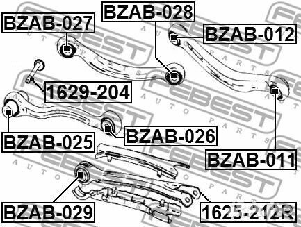 Сайлентблок рычага задней подвески MB W204 all 07