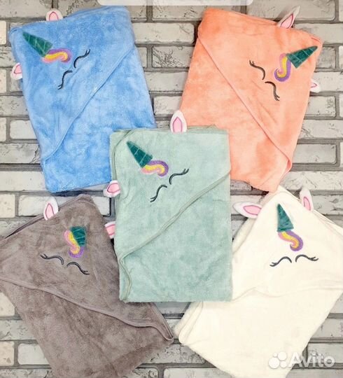 Детское полотенце с капюшоном 80*80см