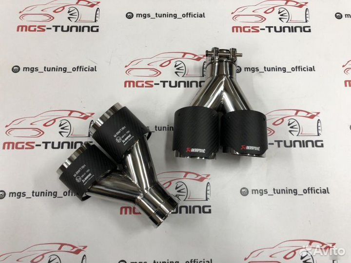 Насадки на выхлоп Akrapovic двойные дизайн 2
