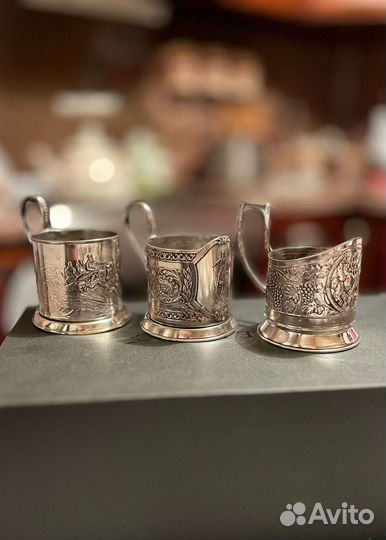 Подстаканник СССР. Мельхиор с посеребрением