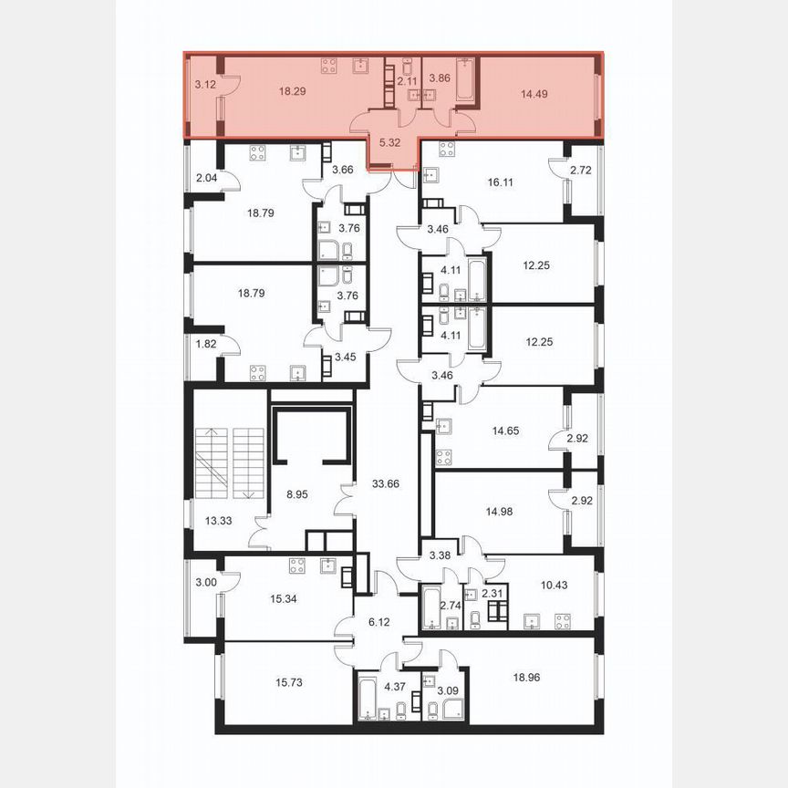 1-к. квартира, 45,6 м², 7/9 эт.