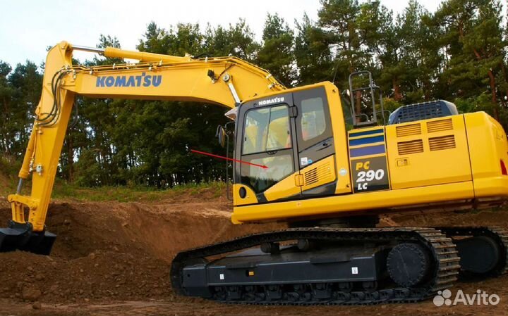 Стекло двери нижнее на экскаватор Komatsu PC290