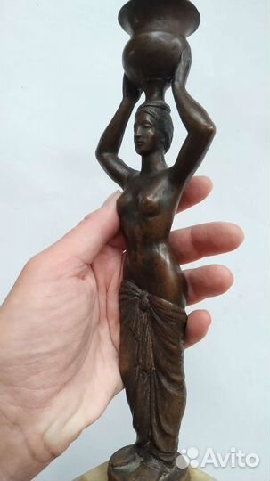 Старинный бронзовый подсвечник