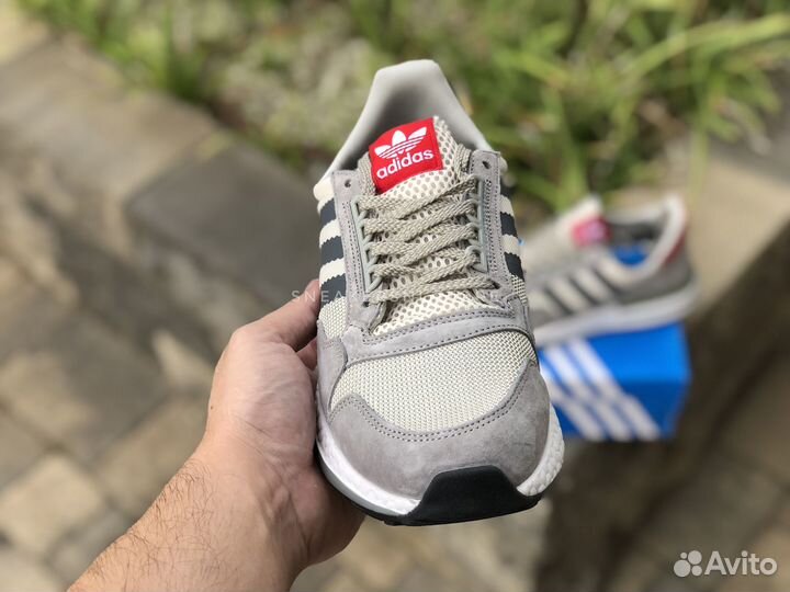 Кроссовки Adidas ZX 500 RM Grey Four Scarlet