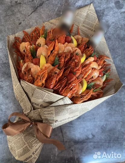 Мужские букеты, букеты из раков