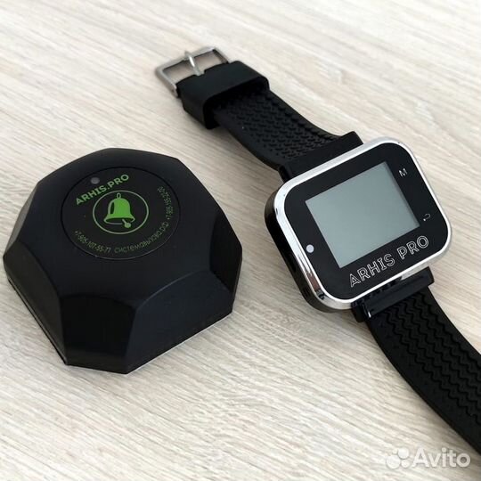 Кнопка вызова официанта модель Бургер с часами