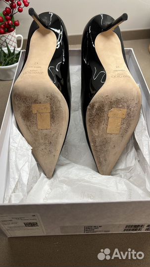 Туфли jimmy choo 42 черный лак