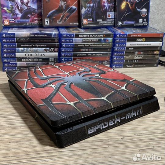 PlayStation 4 Slim 1Tb + 2 Геймпада Человек Паук