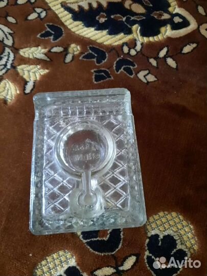 Чернильница старинная ажурное стекло