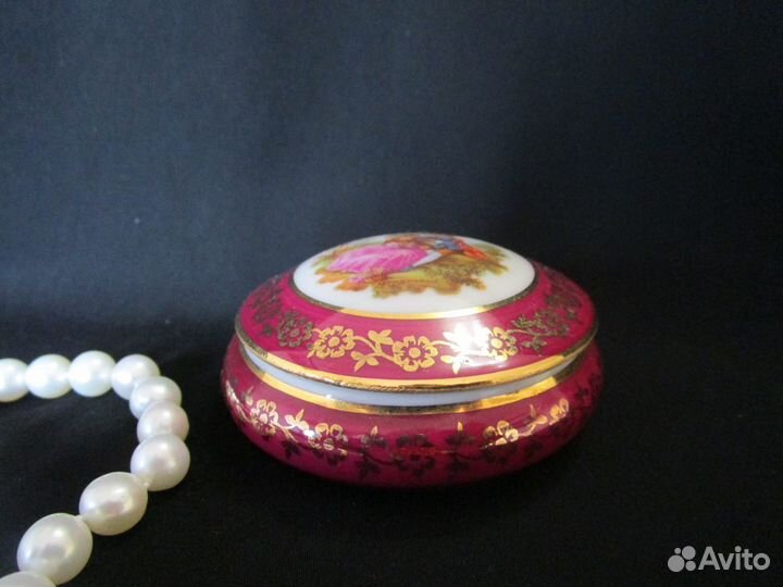 Шкатулка для украшений Фрагонар фарфор лимож