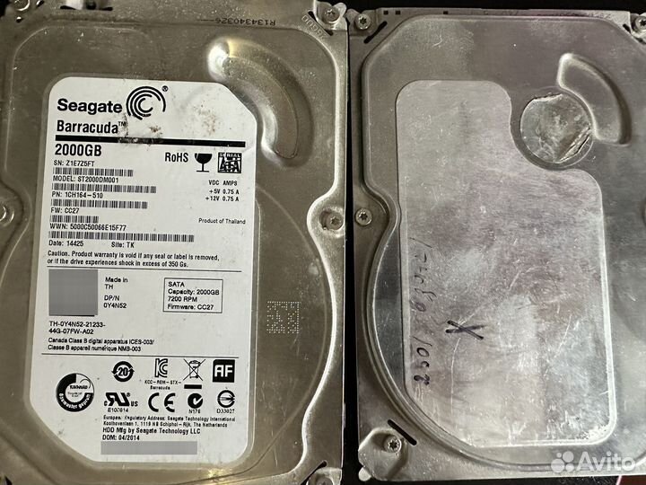 Жесткий диск 2 тб и 250Гб неисправные