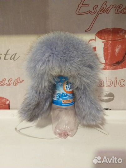 Шапка на девочку (песец+овчина) сиреневая