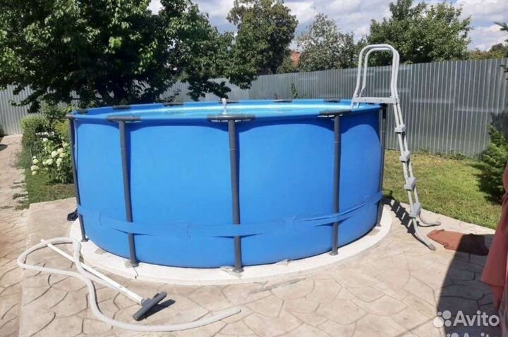 Бассейн 366*133 с лестницей и фильтр-насосом