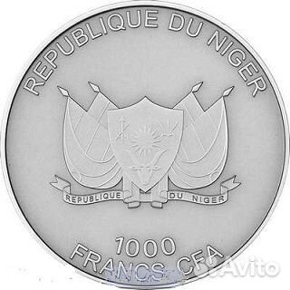 Монета Фенек Лисица серебро Нигер 2013г футляр