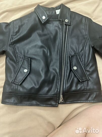 Кожаная куртка детская 110 см