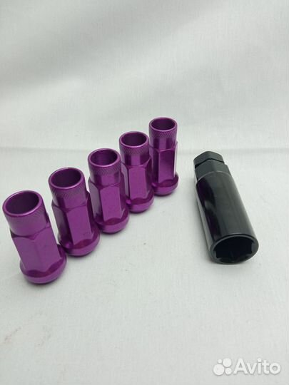 Гайки muteki (комплект 20шт.) (Фиолетовые)