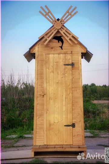 Дачный туалет деревянный ART131