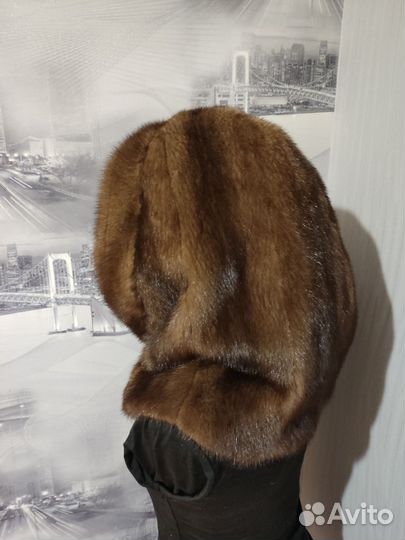 Капор из норки коричневый