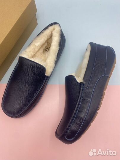 Ugg мужские Мокасины Синие кожаные