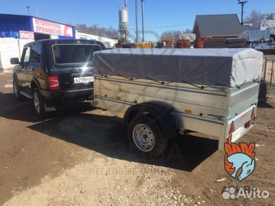 Прицеп 00.002 с тентом 83 см, борта надставные