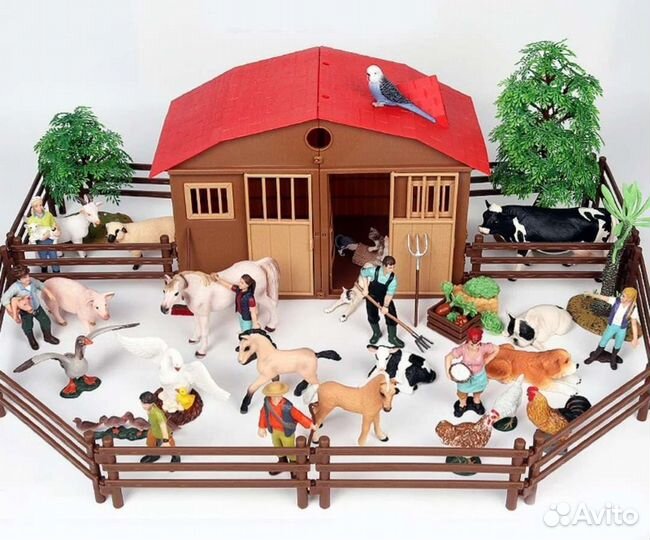 Конюшня игрушка животные дикие лошади