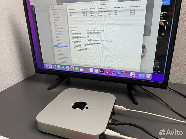 Mac mini 2014/озу 8гб/SSD 500gb/HDD 1000gb